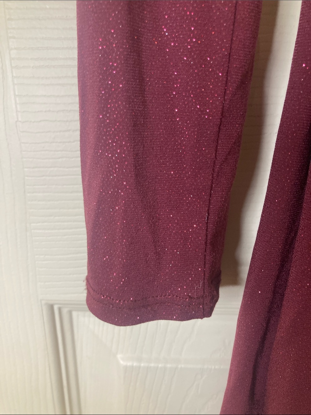 Lucy in the Sky Burgundy Sparkle Long Sleeve Midi Dress - Picture 8 of 10
